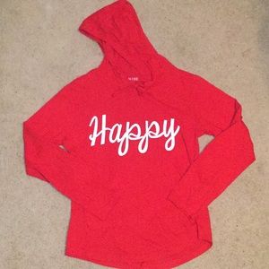 Hooded ‘Happy’ Lon Sleeve Tee